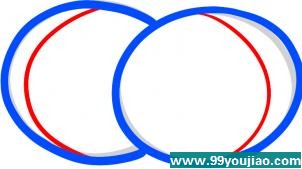 步骤4。 绘制弧线,然后沿着第五步。