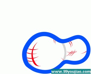 花生简笔画步骤3。接下来,添加一些花生的纹理